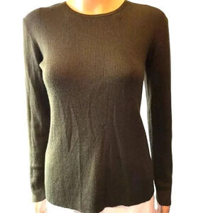 Jacques Ruc Mercerized Wool Blend Long Sleeves Soft Cozy Pullover Sweater Size M